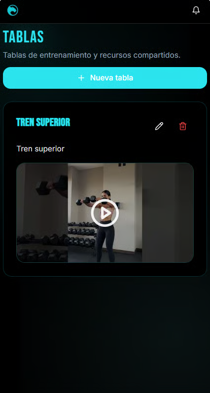 App Panthera · Tablas de entreno