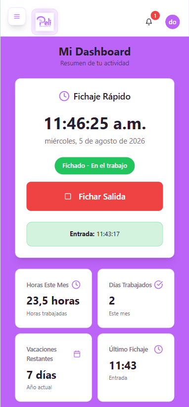 App de RRHH · Fichaje en curso