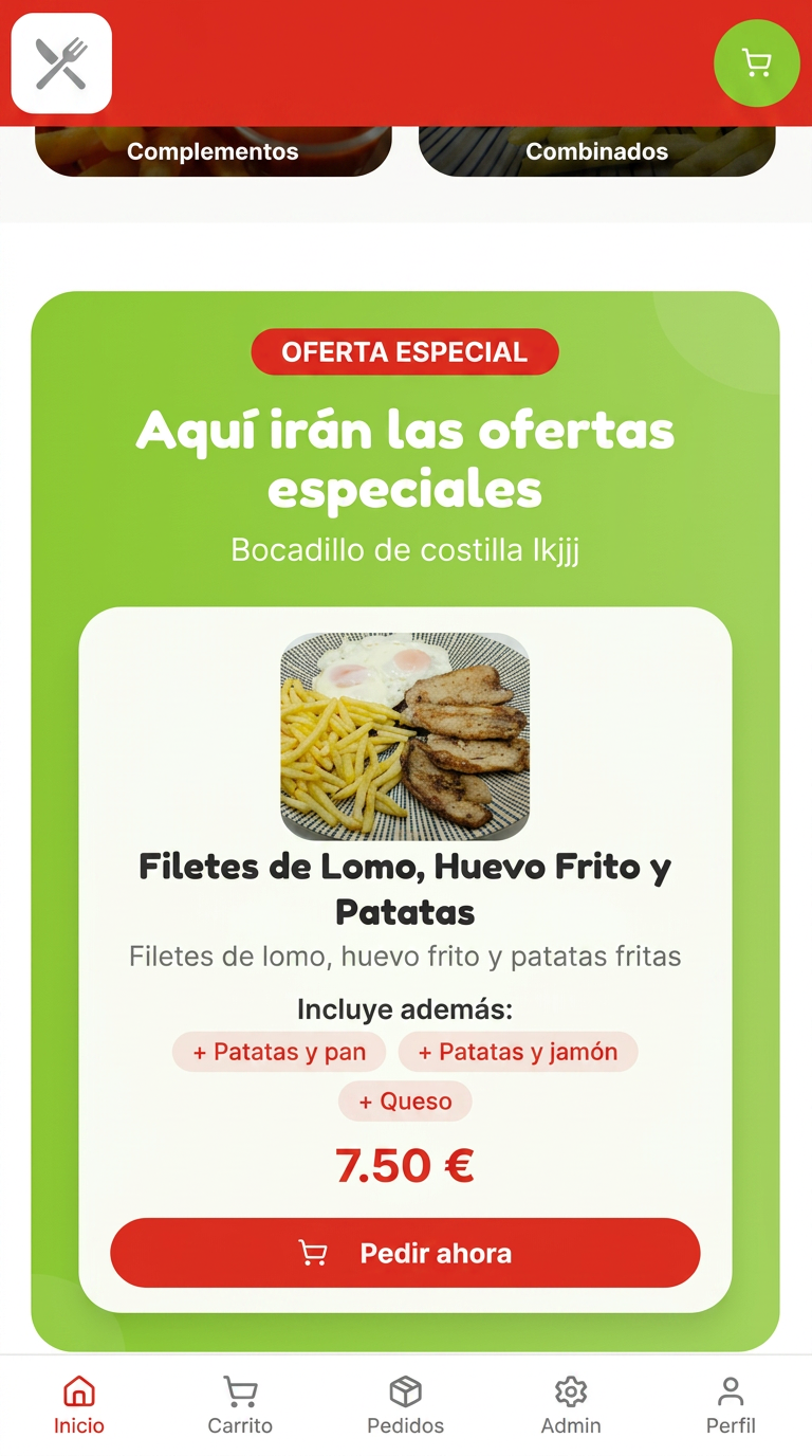 App de pedidos a domicilio · Ofertas especiales