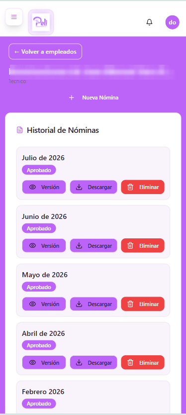 App de RRHH · Historial de nóminas