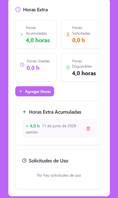 App de RRHH · Horas extra