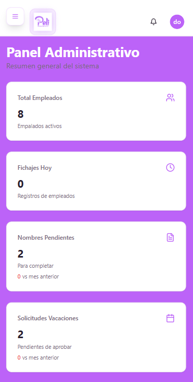 App de RRHH · Panel administrativo