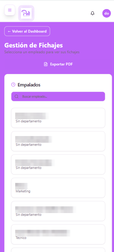 App de RRHH · Fichajes