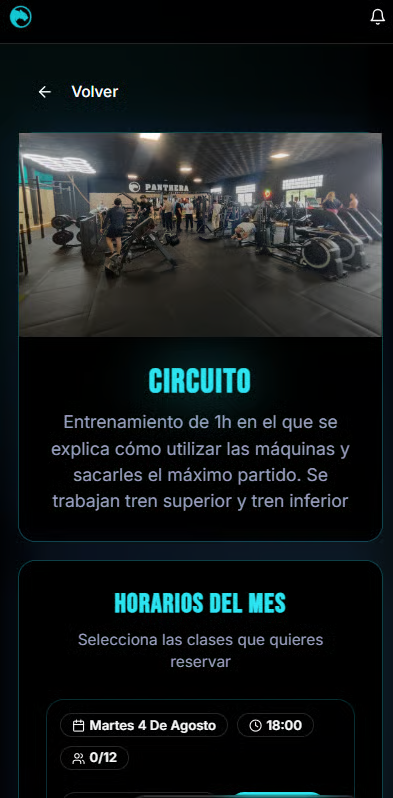 App Panthera · Detalle de clase